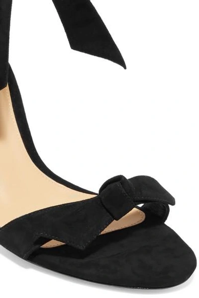 Shop Alexandre Birman Clarita Bow-embellished Suede Sandals In Black