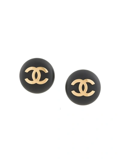 Vintage Chanel Logo Button Earrings - Raleigh Vintage