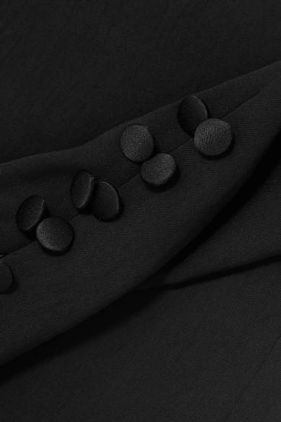 Shop 16arlington Cold-shoulder Crepe Turtleneck Mini Dress In Black