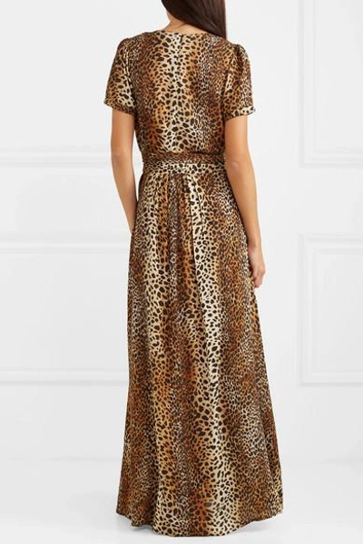 Shop Melissa Odabash Lou Leopard-print Georgette Maxi Dress In Tan