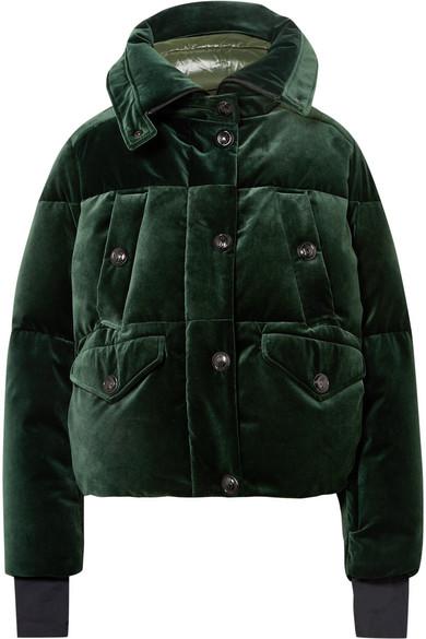 moncler green velvet jacket