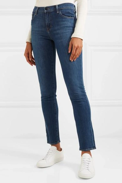Shop J Brand Maude Mid-rise Skinny Jeans In Mid Denim
