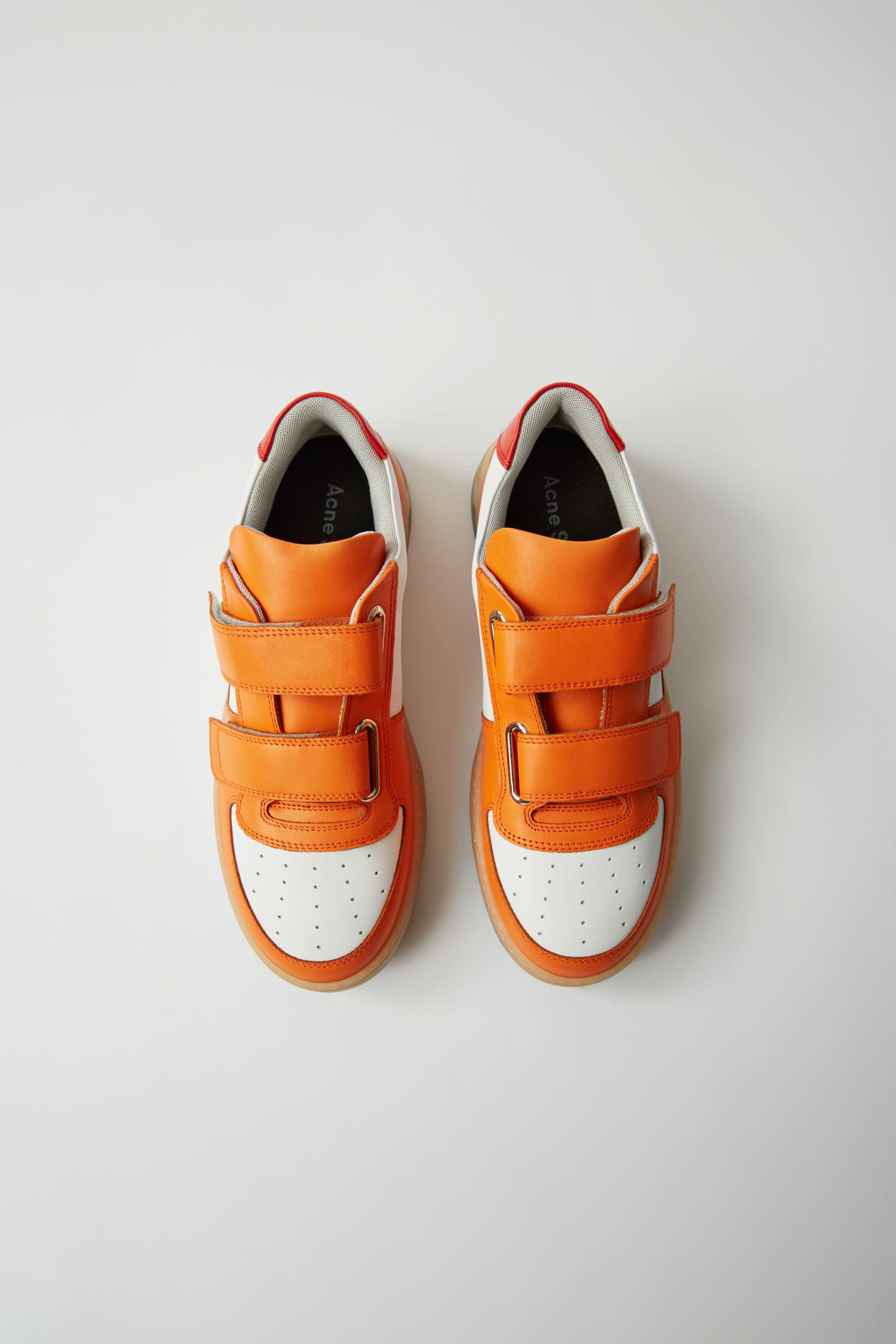 Acne Studios Branded Velcro Sneakers White/orange | ModeSens