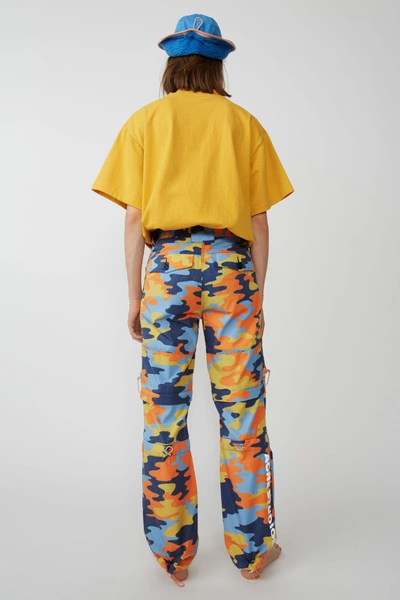 Shop Acne Studios Cargo Trousers Blue/orange