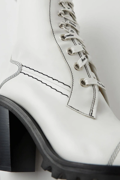 Shop Acne Studios Lace Up Boot White