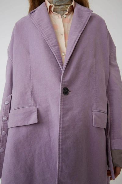 Shop Acne Studios Brushed Cotton Jacket Dusty Purple