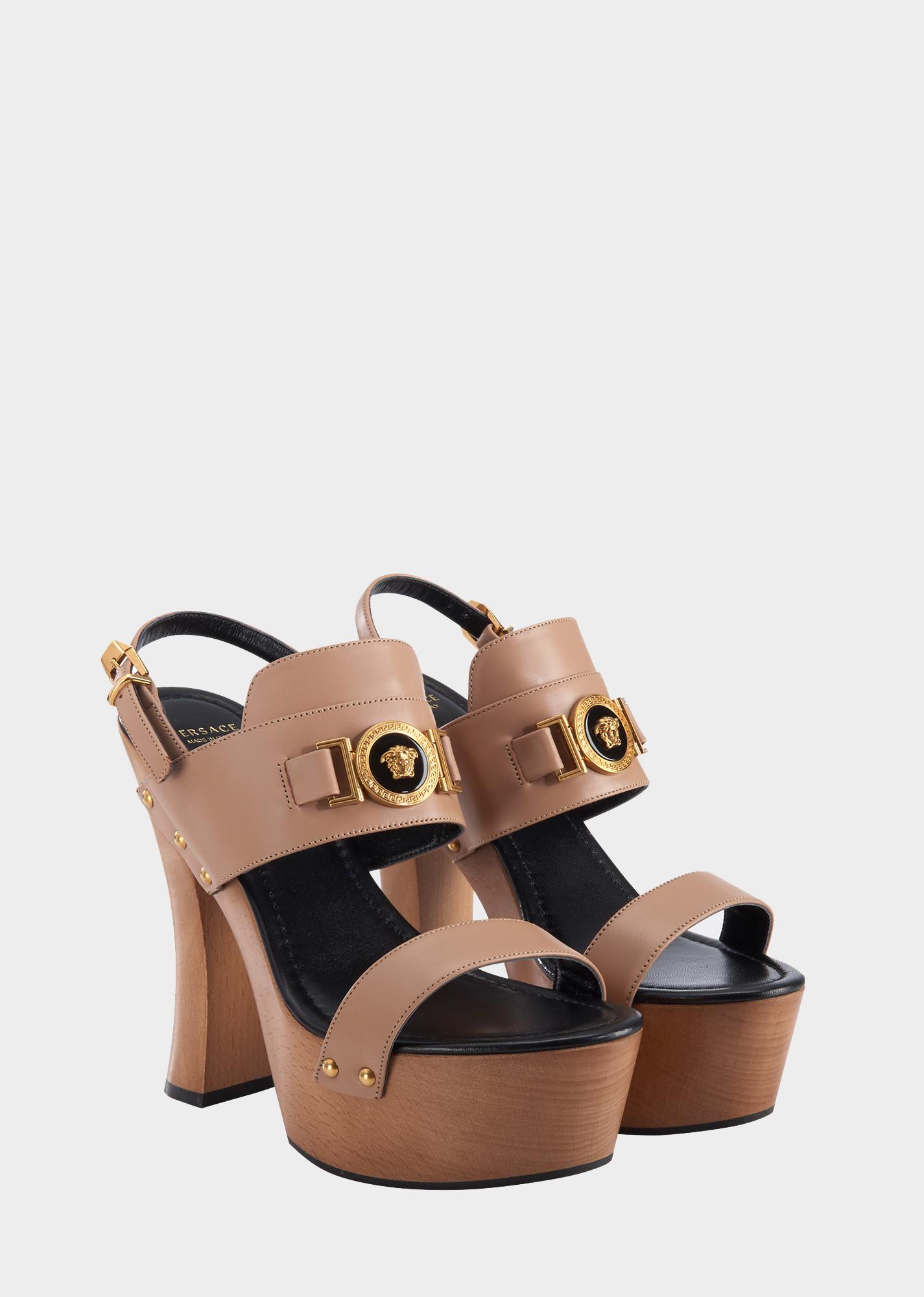 versace icon leather sandals