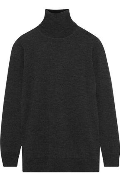 Shop Iris & Ink Woman Mary Beth Wool Turtleneck Sweater Dark Gray