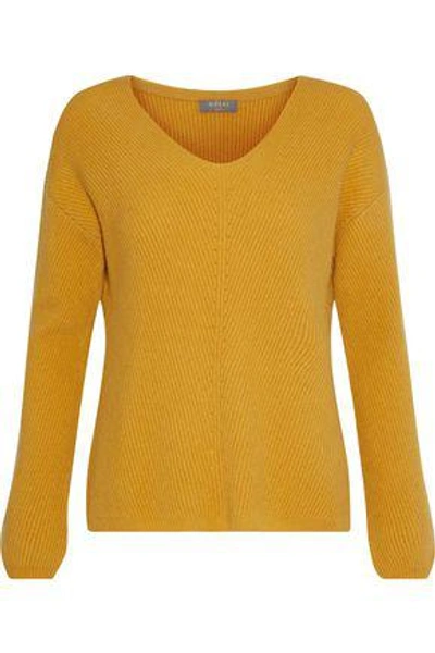 Shop N•peal N.peal Woman Ribbed Cashmere Sweater Mustard