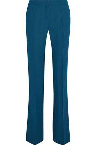 Shop Iris & Ink Woman Patti Crepe Bootcut Pants Petrol