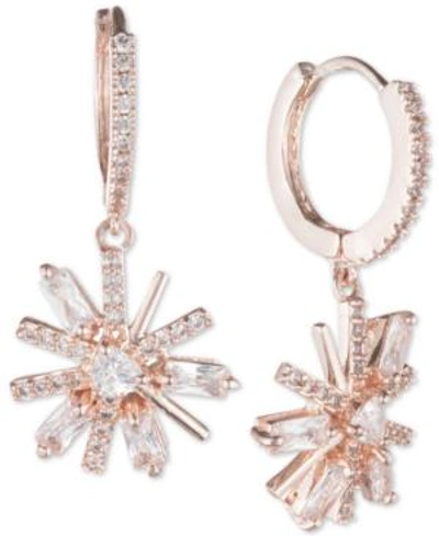 Shop Jenny Packham Crystal Flower Drop Earrings In Pink