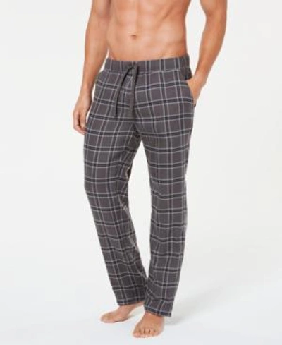 Shop Ugg Men's Flynn Plaid Cotton Pajama Pants In Charcoal Plaid