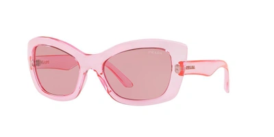 Shop Prada Woman  Pr19ms -  Frame Color: Pink, Lens Color: Pink, Size 56-20/135