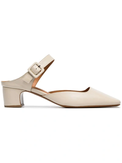 Shop By Far 45 Mira Leather Mules - White