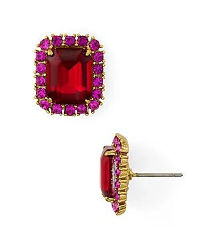 Shop Kate Spade New York Square Stud Earrings In Fuschsia/multi