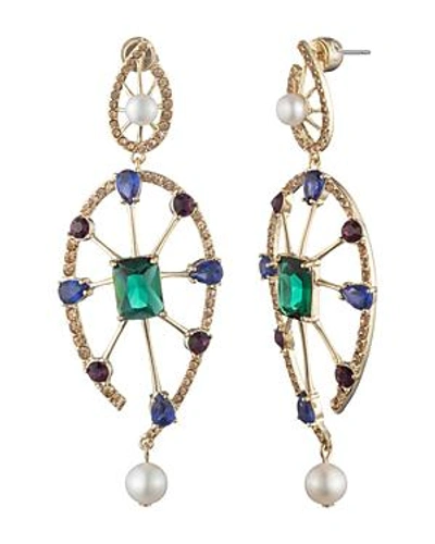 Shop Carolee Crystal & Cultured Freshwater Pearl Drop Earrings In Gold/multi