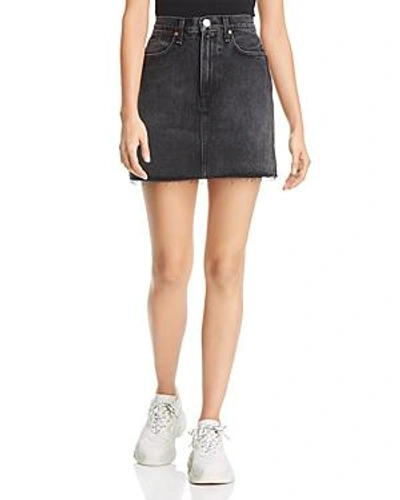 Shop Rag & Bone /jean Moss Raw-edge Denim Mini Skirt In Asa