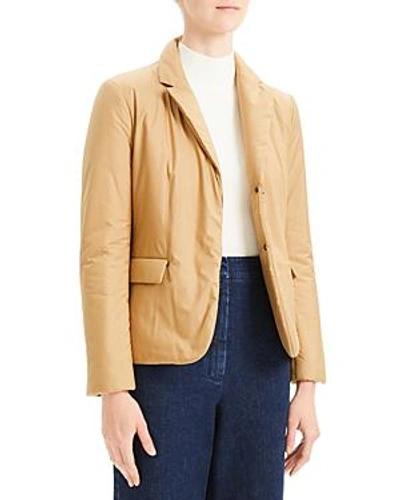 Shop Theory Shrunken Puffer Blazer In Golden Beige