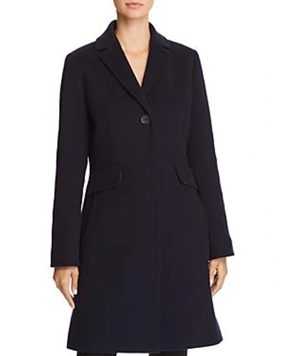 Shop Cinzia Rocca Wool & Cashmere A-line Coat In Navy