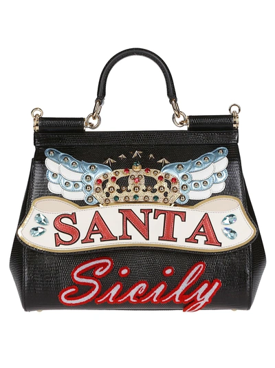 Shop Dolce & Gabbana Sicily Printed Mini Tote In Multicolor