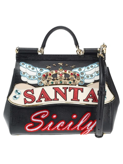 Shop Dolce & Gabbana Sicily Santa In Black