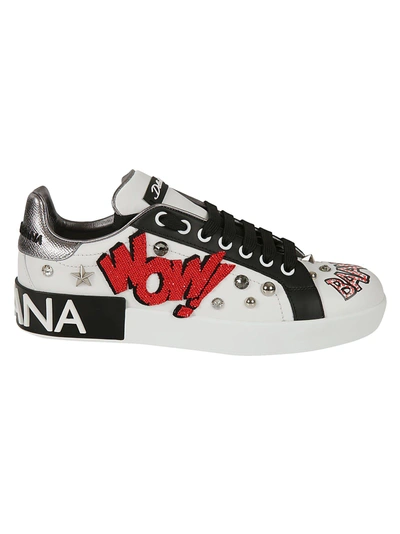 Shop Dolce & Gabbana Wow Embellished Sneakers In White