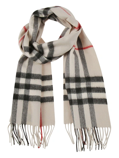 Shop Burberry The Classic Check Scarf In Stone
