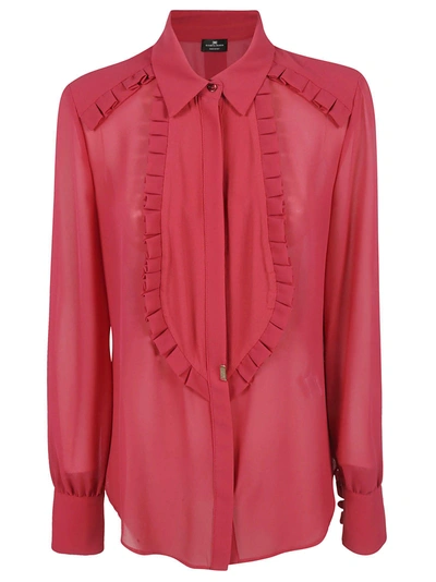 Shop Elisabetta Franchi Celyn B. Ascot Detail Shirt In Red