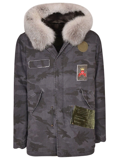 Shop Mr & Mrs Italy Camouflage Coat In Grey Black-dk