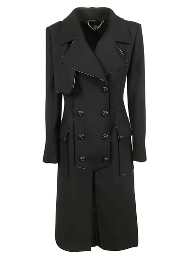 Shop Elisabetta Franchi Celyn B. Double Breasted Coat In Black
