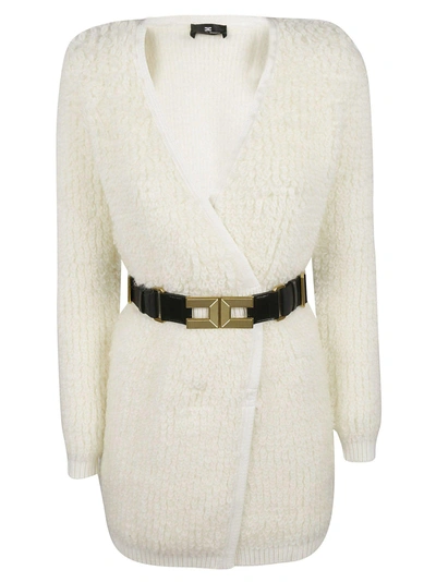 Shop Elisabetta Franchi Celyn B. Belted Cardi Coat In White