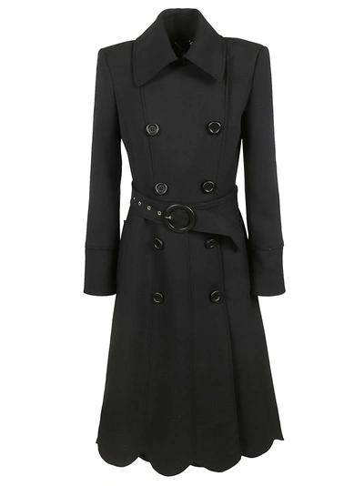 Shop Elisabetta Franchi Celyn B. Wave Cropped Coat In Black