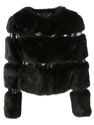 Shop Elisabetta Franchi Celyn B. Short Fur Jacket In Black