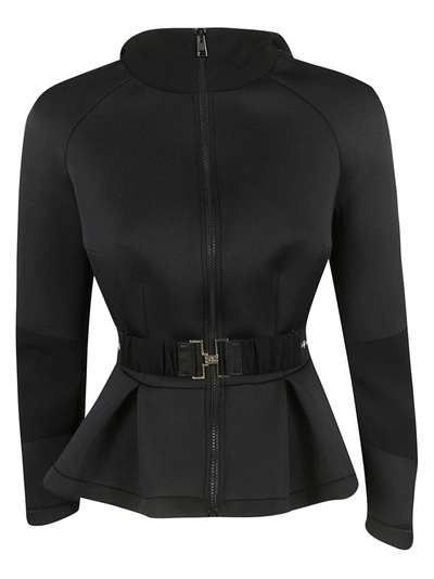 Shop Elisabetta Franchi Celyn B. Ruffled Belt Jacket In Black