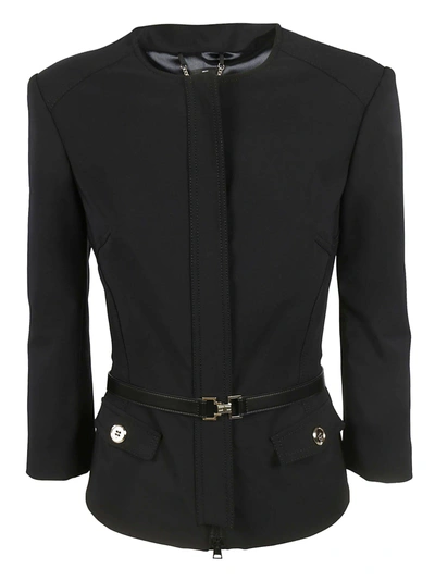 Shop Elisabetta Franchi Celyn B. Fitted Waist Jacket In Black