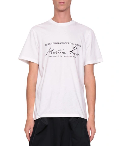 Shop Martine Rose Logo Cotton T-shirt In Bianco