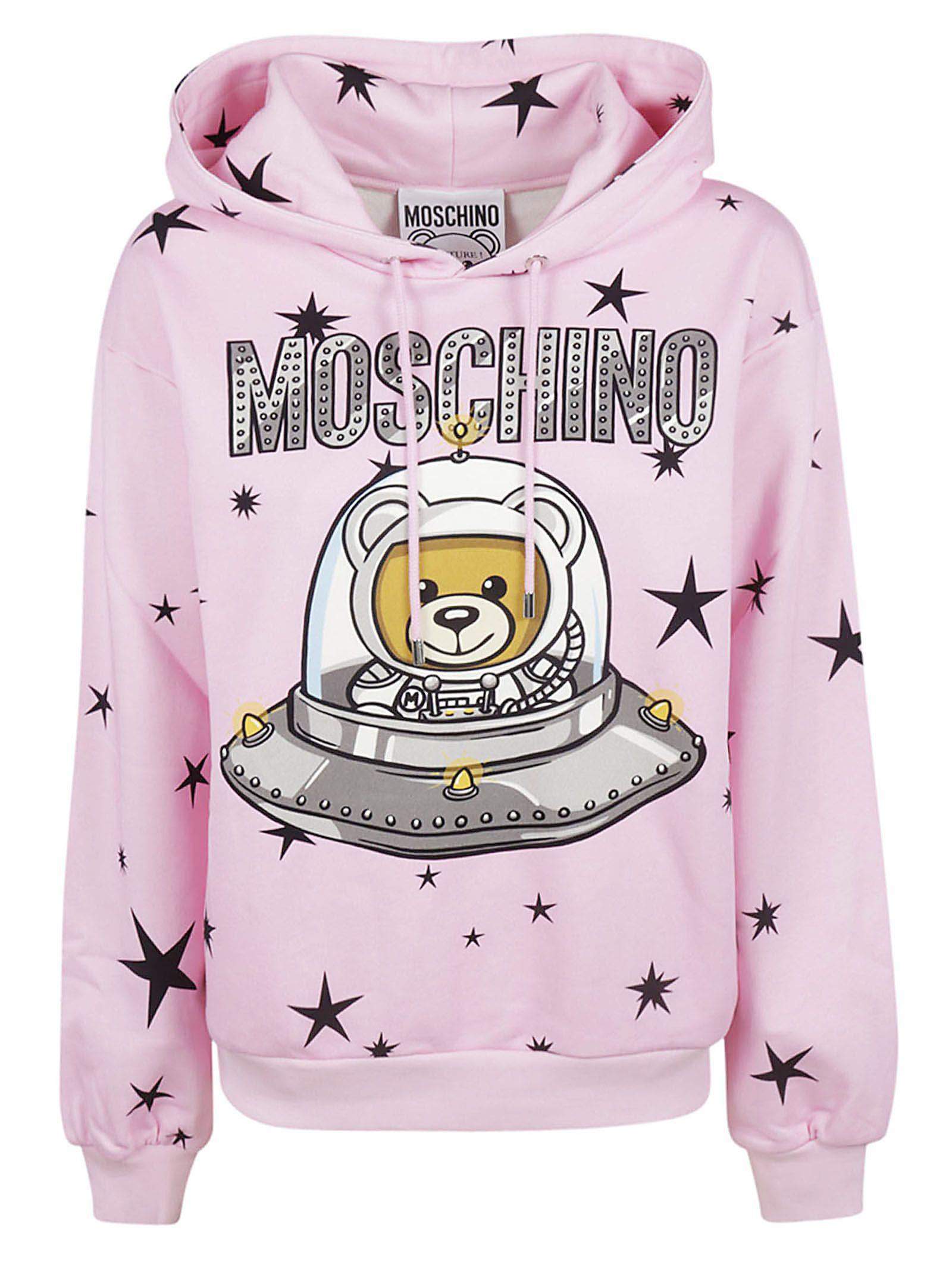 pink moschino hoodie