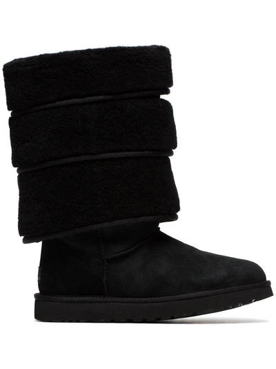 Shop Y/project X Ugg Black Tiered Sheepskin Boots