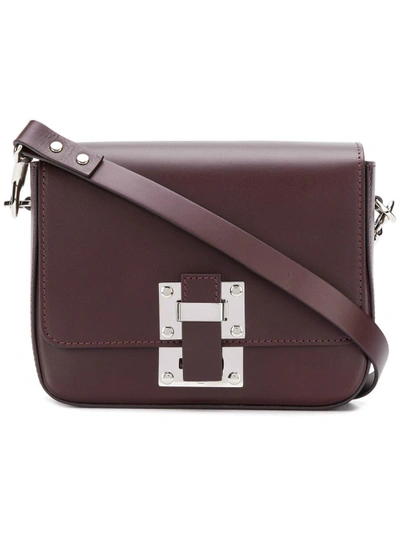 Shop Sophie Hulme Buckle Shoulder Bag In Red