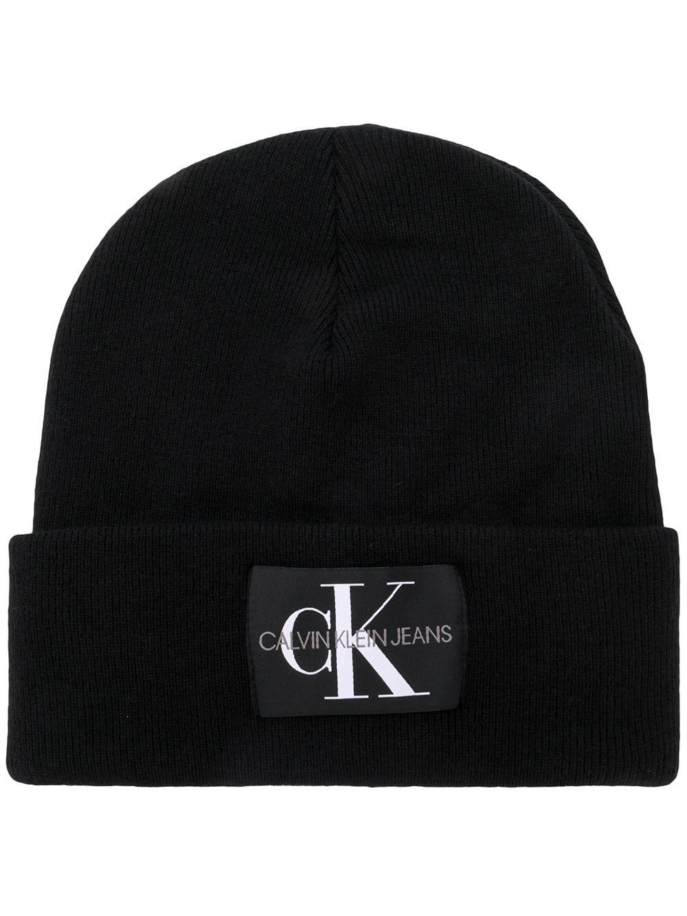 calvin klein patch beanie