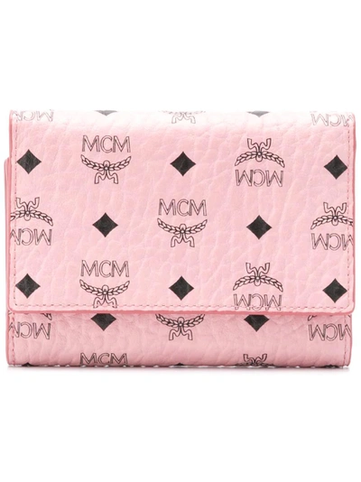 Shop Mcm Logo Wallet In Pink