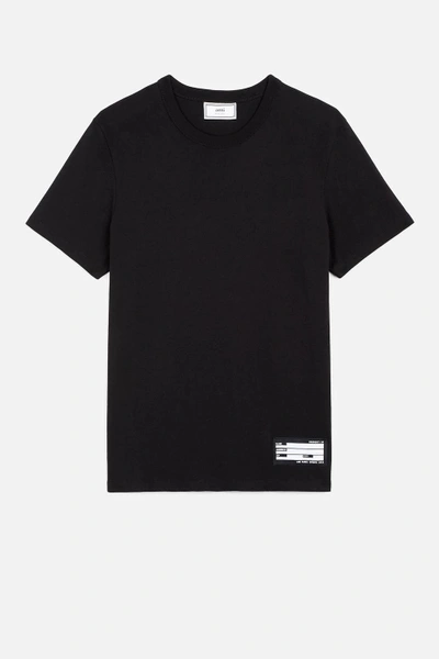 Shop Ami Alexandre Mattiussi T-shirt With Name Tag In Black