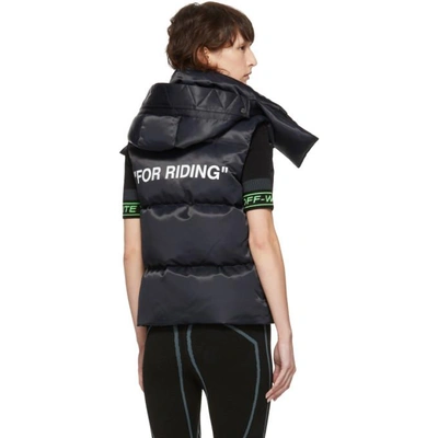 Shop Off-white Black Down Apron Short Gilet Vest In Black/wht