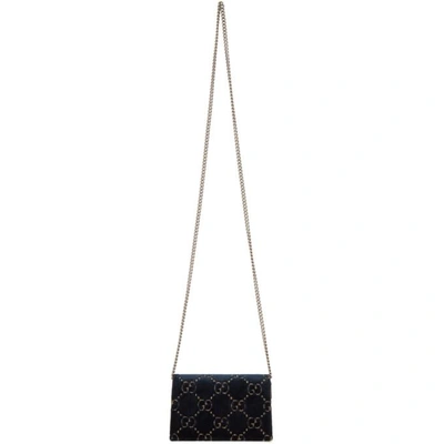 Gucci Dionysus Gg Small Velvet & Leather Shoulder Bag in Blue