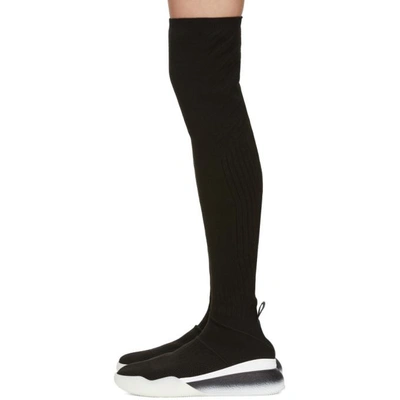 Shop Stella Mccartney Black Over-the-knee Sock Sneakers In 1006 Blk/wh
