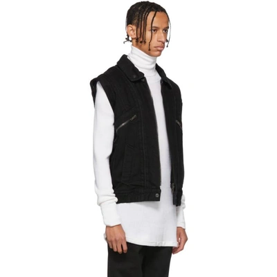 Shop Givenchy Black Denim And Shearling Biker Jacket In 001 Black