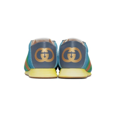 Shop Gucci Blue Suede Sneakers In 4361 Blue