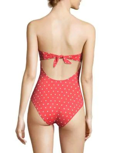 Shop Eberjey One-piece Polka Lulu Maillot In Fiesta