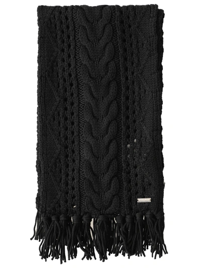Shop Woolrich Wool Scarf In Black