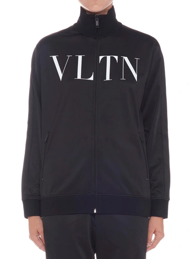 Shop Valentino 'vltn' Sweatshirt In Black